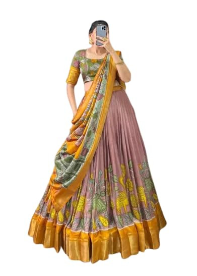 TA Women Ethnic Dolla Silk Lehenga with Blouse & Dupatta Set