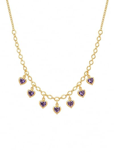 TA Heart Heavy Charm Chain Necklace for Women | Gold Colour chain Artificial Fashion Jewellery | Trendy Statement Pendant Chain for Girls, Party, Daily & Gift