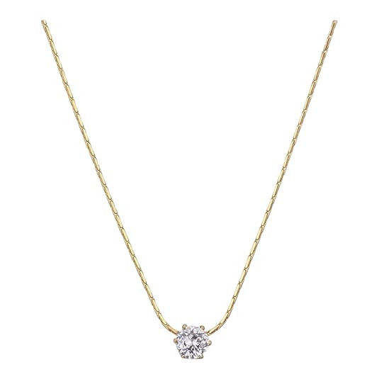 TA Anti Tarnish Stainless Steel Solitaire Pendant Necklace, Celebrity Style Jewellery