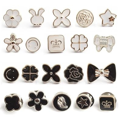 TA 20PCS Pearl Brooch Pins for Women – Modesty Button Cover-Up Pins, Instant Button Pins for Jeans, Shirts, Dresses & Coats, Safety Brooch Pins for DIY Clothing