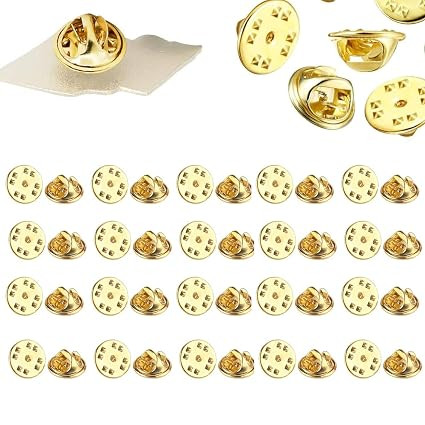 TA Hanging Tree Golden Locking Pin Backs Brooch Pin Back Butterfly with Pin Keepers Insignia Clutches Pin Backs Replacement Metal Lapel Pin Backing for Tie Hat Badge DIY Art & Crafts Pcs (50 Pcs)