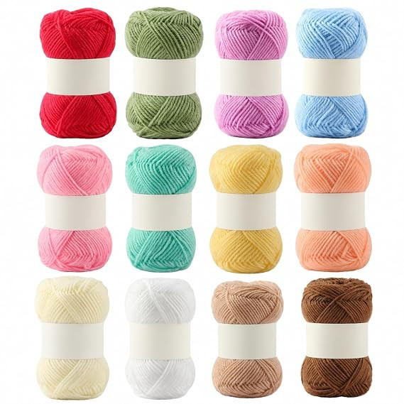 TA 12 Pastel Colors Soft Wool Oon Yarn Bundle for DIY Crochet Crafts, Doll Making, Knitting, Weaving & Beginners Art Projects | Crochet Y