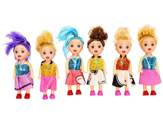 TA Mini Fashion Dolls for Girls, Multicolor Princess Doll Set, Pack of 6