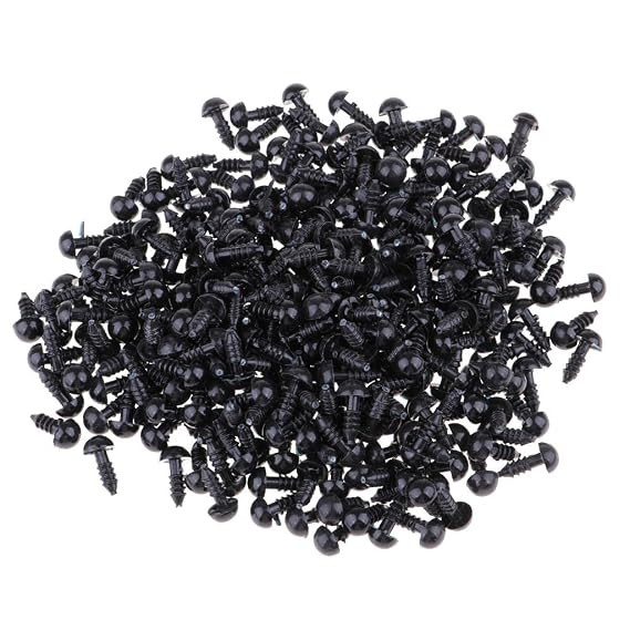 TA 300 Pieces 6mm Plastic Safety Eyes for Teddy Bear Doll Animal Puppet Toys Crafts DIY Making Collections