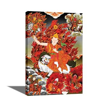 TA  Thangka Framed Canvas Gallery Wrap Framed Painting | Dorje Shugden | Home Decorative Gift Item | Frame Size - 36X24 Inches.h477