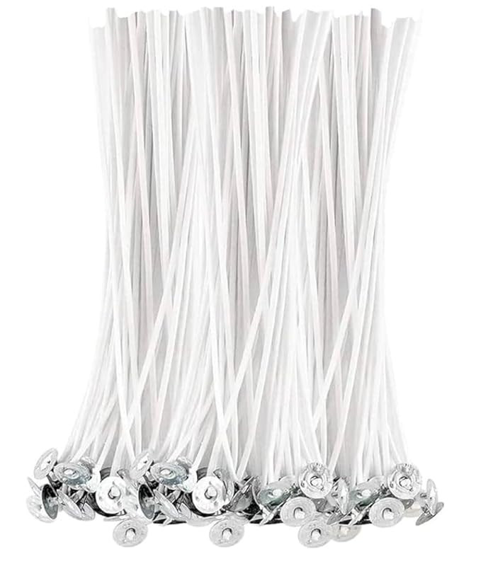 TA Happishades Premium Cotton Candle Wicks - 5 Inch, 50pcs | Pre-Tabbed & Wax Coated | Lead-Free & Smoke-Free for Professional DIY Candle Making