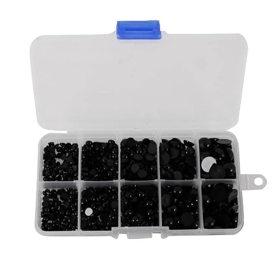 TA 760 Pieces 4-10Mm Round ABS Black Flat Doll Eyes for Doll Animal Puppet DIY Making