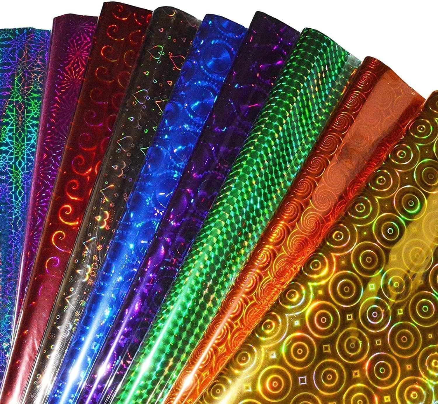 TA Accuprints Pack of 10 | Size 64 X 45 cm |Holographic Gift Wrapping Paper Sheet - Gift Paper - Gift Wrap Roll, Multicolor