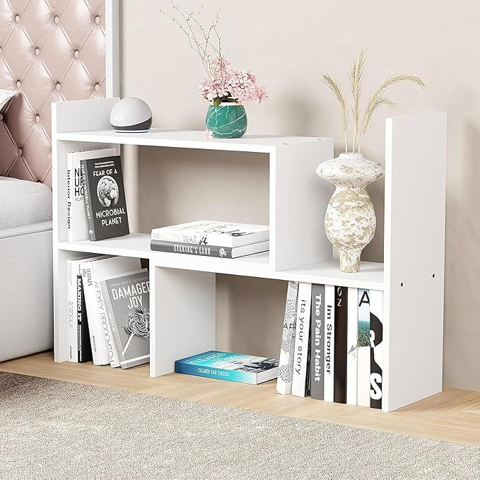 TA  White Adjustable 5-Tier Bookshelf | Multi-Functional Storage Rack for Living Room, Bedroom, Home, Office & Kitchen|Engineered Wood Bookcase|121x61x24cm| DIY Bookshelves | Made in India