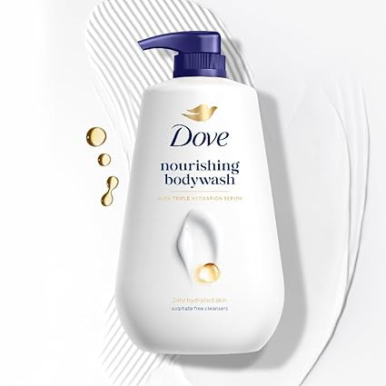 TA DOVE Nourishing Bodywash, 825ml, for Soft and Smooth Skin, with Triple Hydration Serum & Glycerine, Dermatologically Tested, Paraben-Free, Sulphate-Free