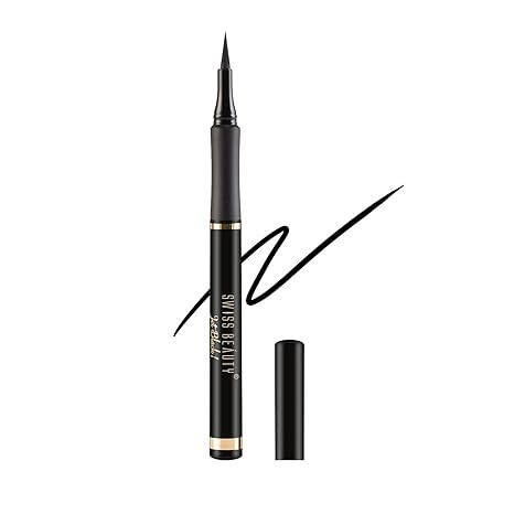 TA SWISS BEAUTY Waterproof And Long Wearing Bold Felt Tip Pen Glossy Eyeliner | Smudge Proof Eye Makeup | Quick Drying | Black, 1.2Ml