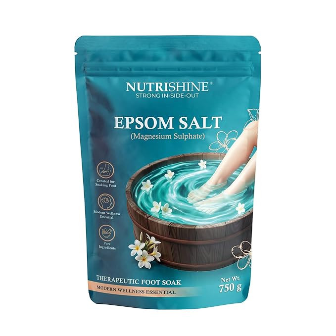 TA Epsom Salt for Foot 750g (Magnesium Sulphate) | Bath Soak Salt for Relaxation & Self Care | Ideal for Bath, Spa & Pedicure Use | Pure Crystals for Soothing Soak | Modern Wellness Essential