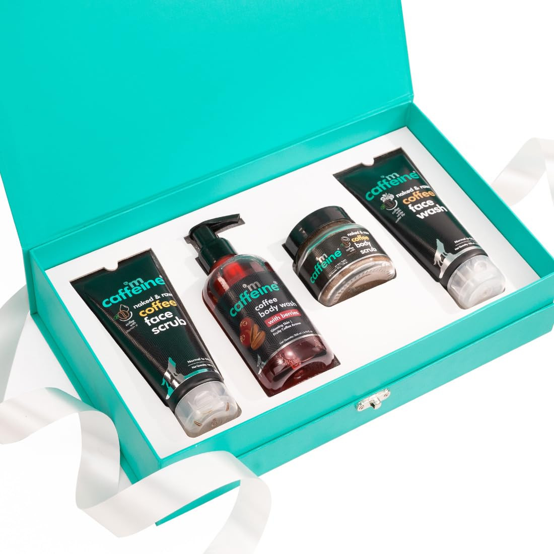 TA mCaffeine Shower Temptations Gift Set for Women & Men | Coffee Rich Products | Luxury Coffee Bath Indulgence in Premium Packaging | Present for Him/Her with Face Wash, Body Wash, Body Scrub, Face Scrub | Birthday , Anniversary Gift Kit Hamper Set | Mca