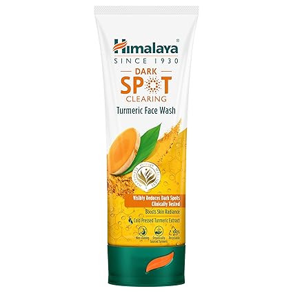 TA Himalaya Dark Spot Clearing Turmeric Face Wash | For glowing skin with Niacinamide | Suitable for all skin types | Clinically Tested | Soap Free | For Men & Women | 100ml