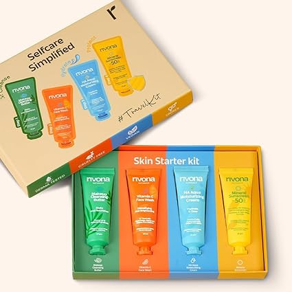 TA Rivona Naturals Skincare Travel Kit PO4 | Sunscreen UV protection, Face wash, Face cream, Cleansing balm | For Men & Women |100% Vegan, Natural, Cruelty free | All skin types