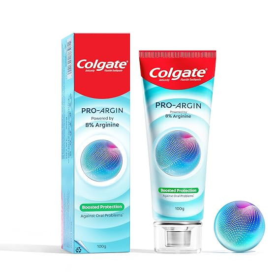 TA Colgate Pro Argin Toothpaste, Sensitivity Protection in 60 Seconds, 8% Arginine, Boosted Protection against Sensitivity, Enamel Damage, Oral pH, Cavities (100g)