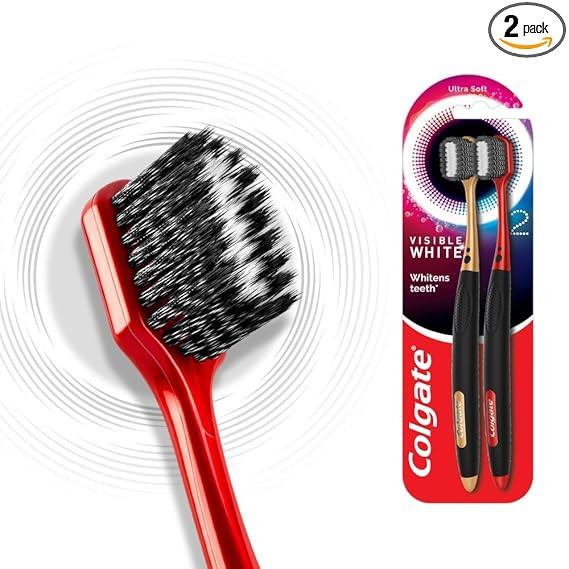 TA Colgate Slimsoft Charcoal Manual Toothbrush for Adults (Buy 2, Get 2) - 4 Pcs, 17X Slimmer Tip Bristles