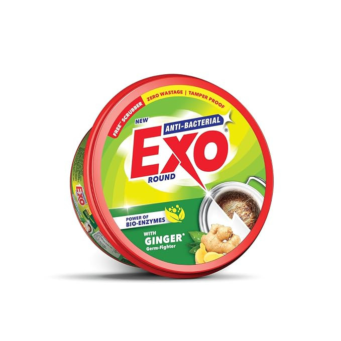TA Exo Round Dishwash Bar 500gm | Complete Dishwashing Solution With Anti-Bacterial Efficacy & Goodness of Ginger Remove Tough Grime Stains With Ease | Experience Hygienic & Superior Cleaning