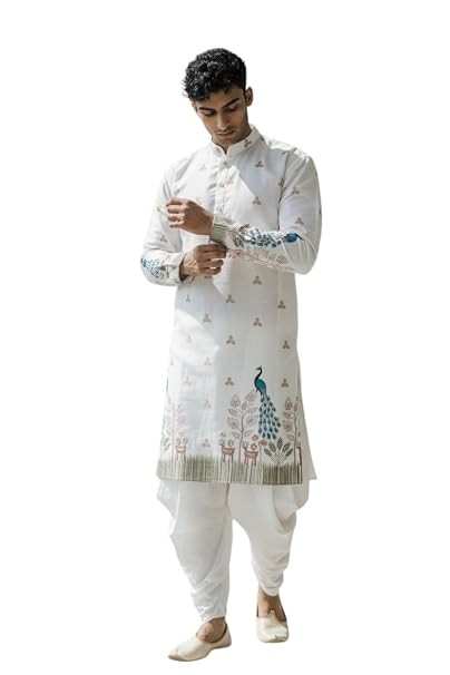 TA  Men’s Pure Cotton Kurta Dhoti Set | Traditional Ethnic Wear for Festive, Wedding & Puja Occasion