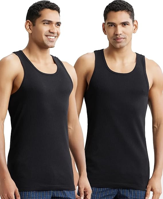 TA Jockey 9922 Men Super Combed Cotton Rib Round Neck with Racerback Gym Vest_(Pack of 2)