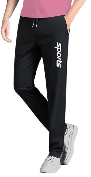 TA  Track Pants for Men || Activewear Pants || Men’s Joggers Polyester with 2 Side Zipper Pockets Casual Trousers Stretchable (Sports | Gym | Yoga) (White Sports 1) (Pack of 1)
