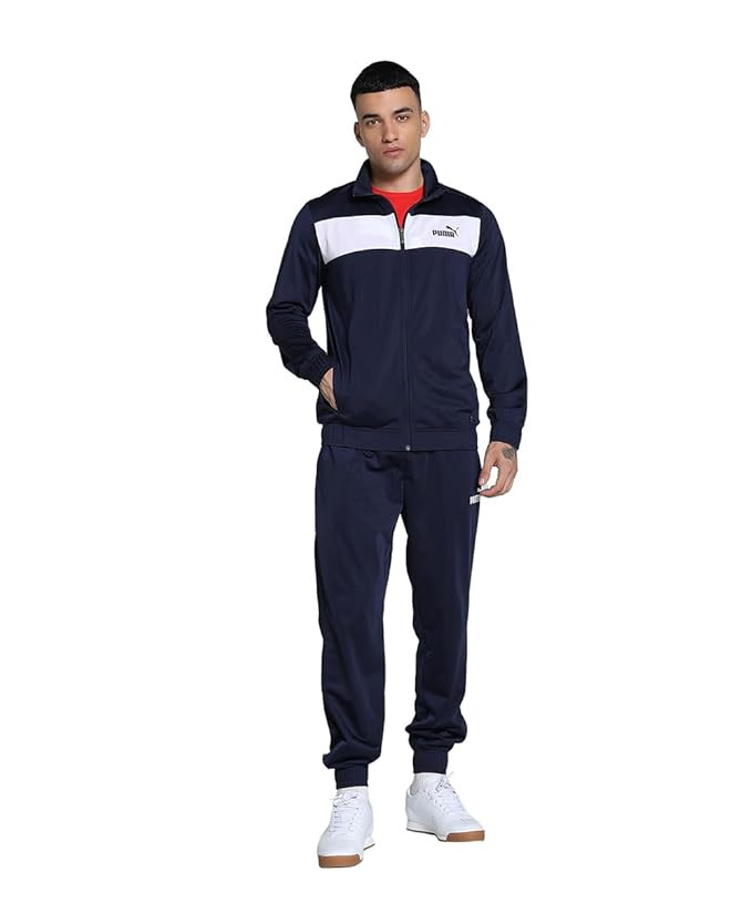 TA Puma Men's Polyster Active Tracksuit | Lightweight Polyester Full-Zip Jacket & Track Pants Set for Men.