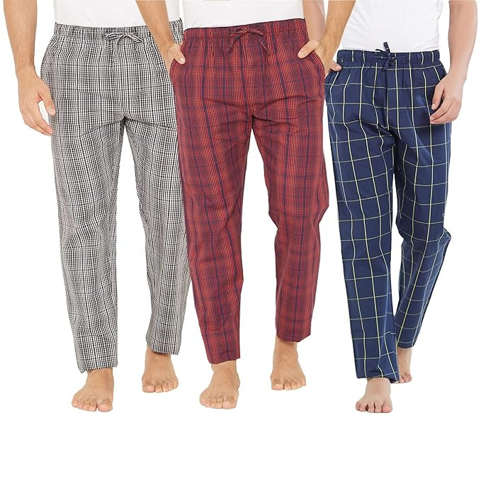 TA Men's Super Combed Cotton Checkered Checkmate Pyjamas | Elasticated Waist, Drawstring | Loungewear for Men