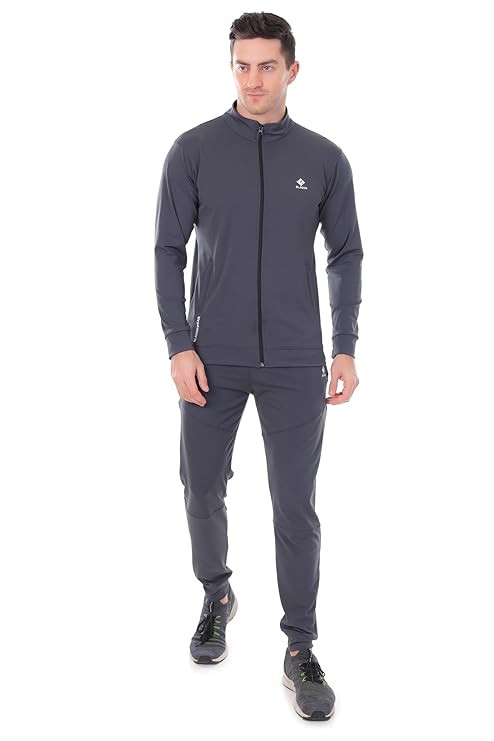 TA Men's Athletic Gym Running Sports Tracksuit | Regular Fit Sportswear | Nylon Zip Closure | Stand Collar Design | 2 Side Zipper Pockets | Comfortable & Stylish Track Suit for Men