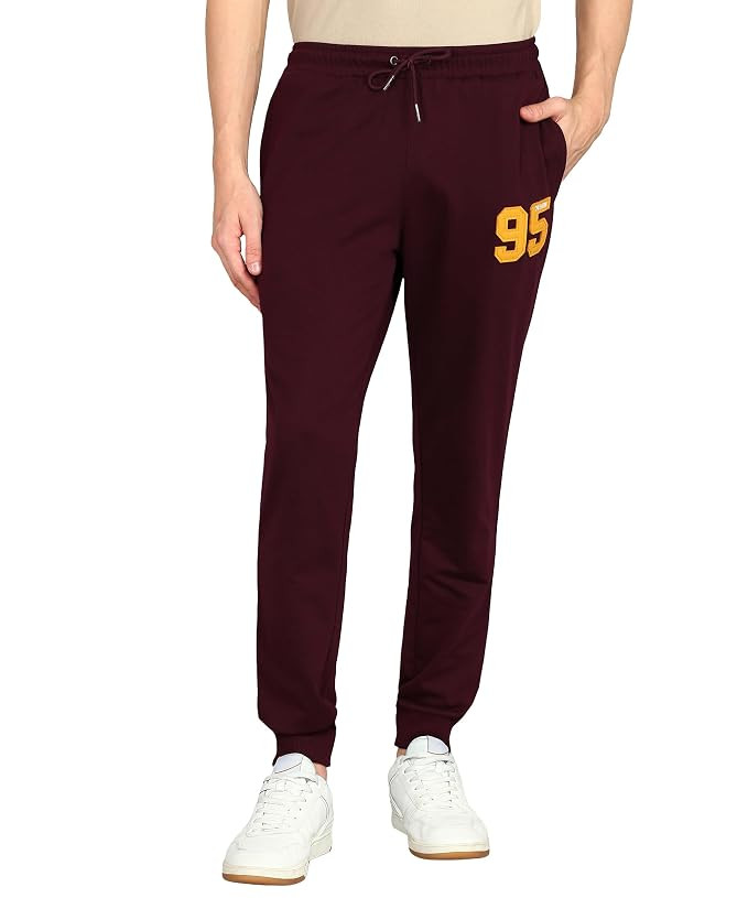TA  Clothing Men Mid Rise Cotton Blend Joggers Track Pants | French Terry | Zipper Pocket | Casual, Gym & Lounge Wear