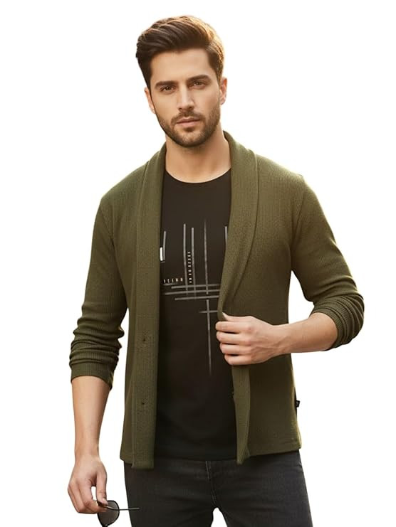 TA Shrug for Men | Full Sleeve, Shawl Collar Cardigan for Men | Best for Casual Wear, Fashion Wear Cardigan