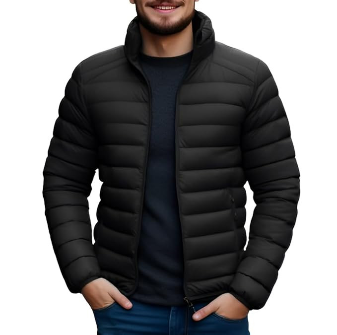 TA  Men's Nylon Jacket|Standard Length Puffer Winter Bomber Jacket|Stylish Jacket|Biker Casual Hoody Jacket.