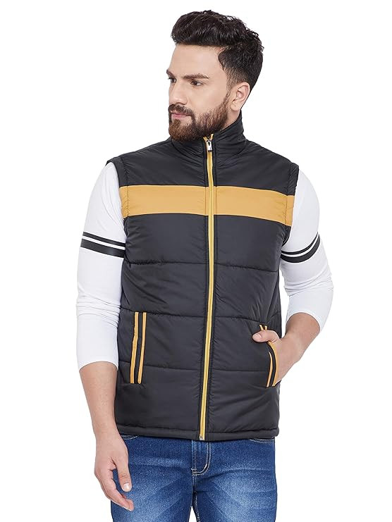 TA  Men's Nylon & Net Quilted Standard Length Bomber Jacket