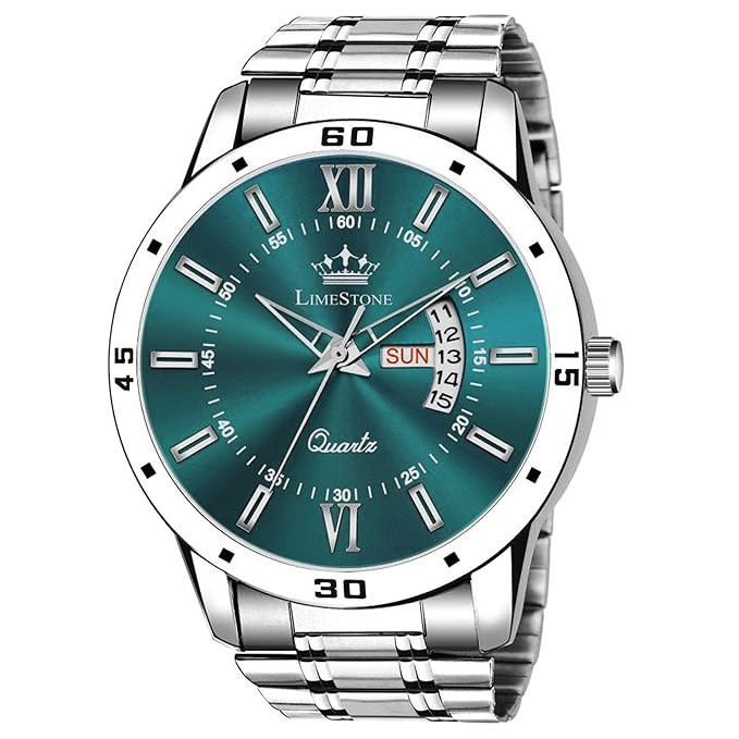 TA Day and Date Functioning Steel Strap New Quartz Analog Watch for Men Classic Design Men's Wrist Watches.