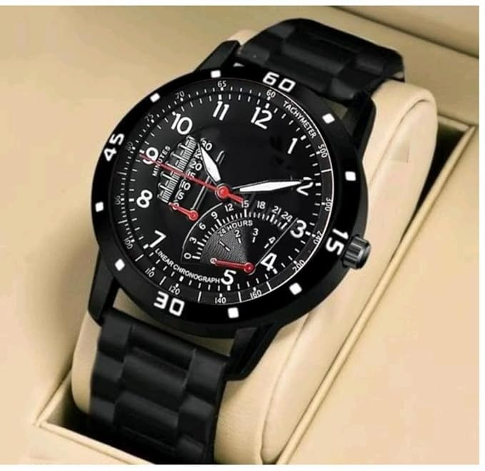 TA Meter Dial Bumpper Pu Black Belt Men and Boy Watch.