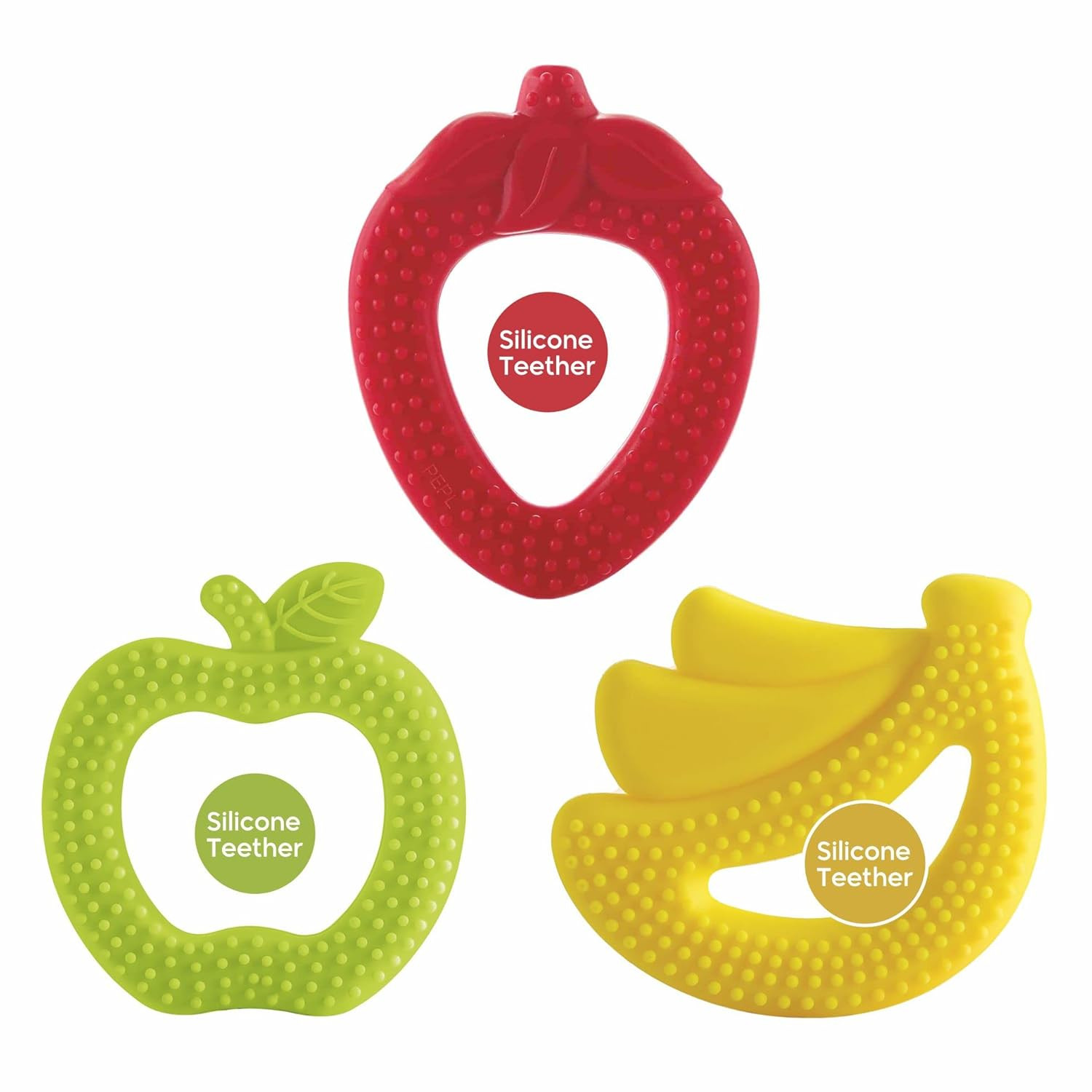 BeeBaby Teethers for 6 to 12 Months, Soft Silicone Baby Teether for Babies, BPA Free Food Grade Teething Toy with Textured Surface for Gum Relief, Infant Chew Toy with Carry Case, BIS Certified