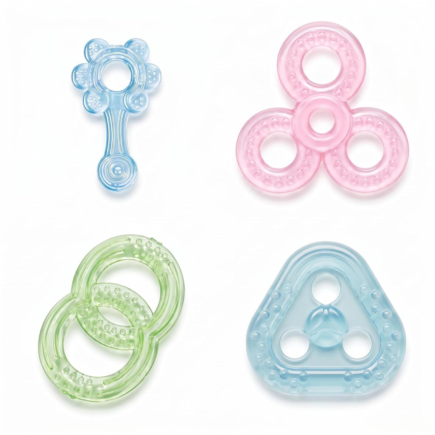 Baby Water Teether Toys – BPA-Free Cooling Teething Ring for Infants 3+ Months, Soothing Gum Relief, Easy Grip Soft Silicone Teether, Safe Non-Toxic Baby Teething Toy