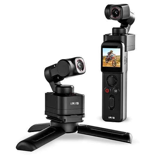 4K Action Camera - with Dual AMOLED Display 1/1.3" CMOS Sensor, 3-Axis Gimbal Stabilizer, AI Tracking, 512GB Support, 160-Min Battery, Best Video Camera for Youtubers & Instagram
