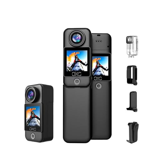 C300 BL 4K Action Camera, Dual Touch Screen, 6-Axis Stabilization, IP68 Waterproof, 20MP, 154° Ultra-Wide Lens, Remote Control for Adventure Sports, Diving, Biking.