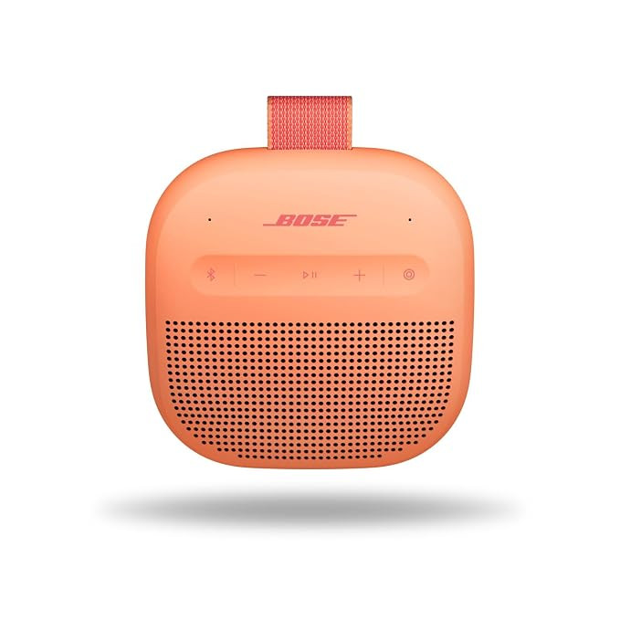 Bose SoundLink Micro Portable Bluetooth Speaker (2nd Gen), Wireless Outdoor Speaker, Up to 12 Hours Battery Life, Waterproof and Dustproof, Sunset Peach - Limited Edition Color.