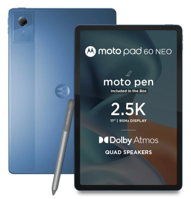 Motorola Pad 60 Neo 6 GB RAM 128 GB ROM 11 inch with Wi-Fi Only Mediatek Dimensity 6300 Tablet (MABILBU Blue)