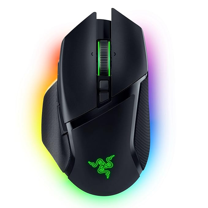Razer Basilisk V3 Pro Smartchoice Ergonomic Wireless Gaming Mouse, HyperSpeed & Bluetooth, 30K DPI Sensor, 13 Programmable Buttons, RGB Lighting, HyperScroll Tilt Wheel, Long Battery Life.