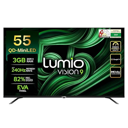 Lumio Vision 9 2026 139cm (55 inches) 4K Ultra HD Smart QD-MiniLED Google TV EPIC3-ADSI