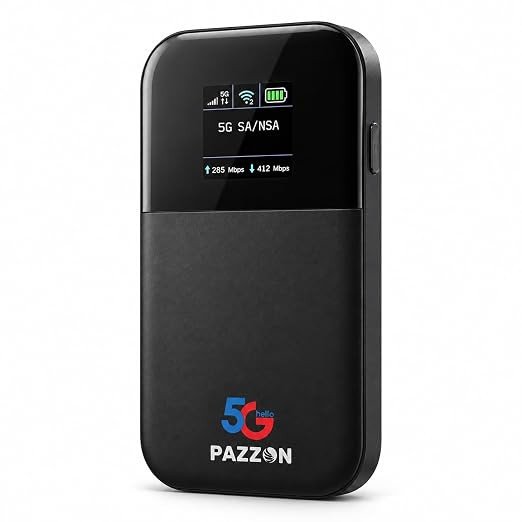PAZZON 5Genius Pro - Portable 5G WiFi with LAN Port, Dual Band, Snapdragon.