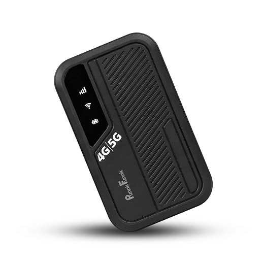 PunnkFunnk 4G/5G LTE WiFi Hotspot Device, 3000Mah Battery, High-Speed Wireless Internet, SIM Card Slot with Up to 300Mbps WiFi Hotspot, otspot Device with All Sim Network Suppor (Black).