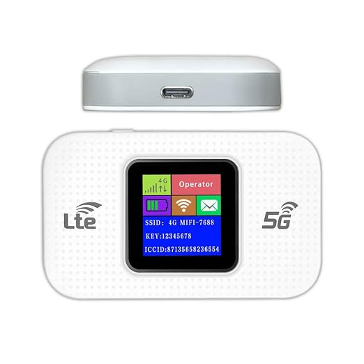 4G LTE USB WiFi Dongle with All SIM Support, 300Mbps Portable WiFi Hotspot, Data Card with 3000mAh Battery, Plug & Play Internet Device for Laptop, PC & Travel – White.