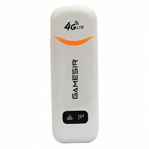 GAMESIR 4G WiFi USB Dongle Stick with 150 Mbps High Data Speed All Sim Network Support(Except BSNL),Included Tri Band & Sim Slot Compatible with Laptop/Desktop/Tablet/Smartphone/Smart TV (White).