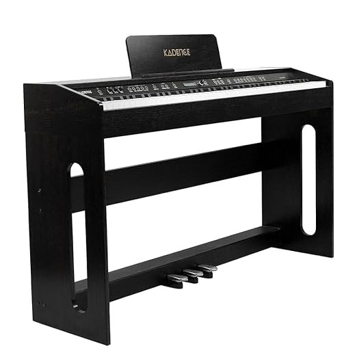 Kadence DP02WBK GEN25 Digital Piano | 88 Weighted Progressive Hammer Action Keys | Wooden Stand, Triple Pedal, Music Stand | French Dream Chip | 2025 Edition | Black.