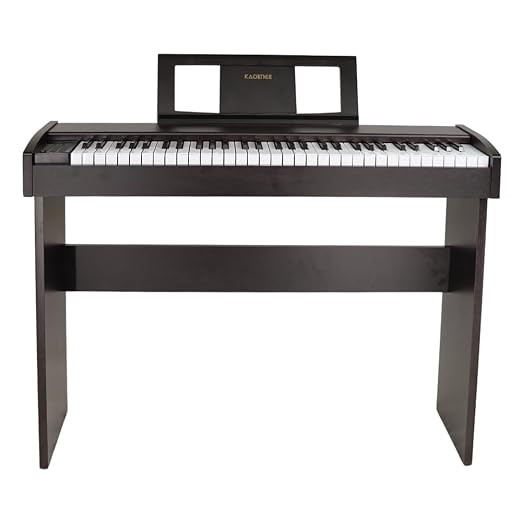 Kadence DP5000WD Digital Piano | 61 Keys with LED Display | 500 Tones, 300 Rhythms, USB MIDI, Recording, Mic & MP3 Support | Dark Brown.