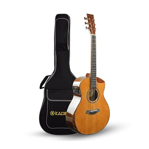 Kadence SHM100PRO Slowhand 38" Electro Acoustic Guitar | Dreadnought Demi Cutaway | Professional Solidwood | Built-in Pickup + 2 Band EQ | Comes with Bag | Includes Learning Course | Brown.