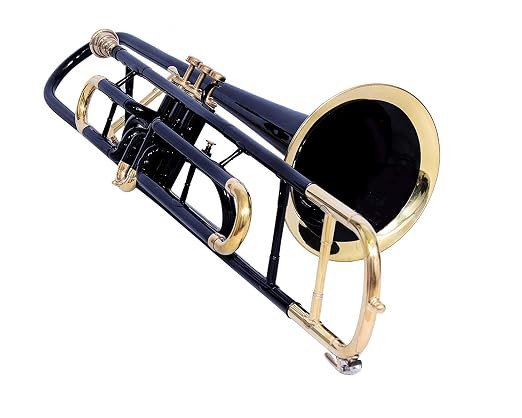 SM SAI MUSICAL TROMBONE Bb PITCH. BLACK WITH FREE CASE + MP + SHIP.